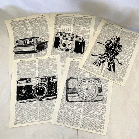 Set of 5 Camera Dictionary Prints