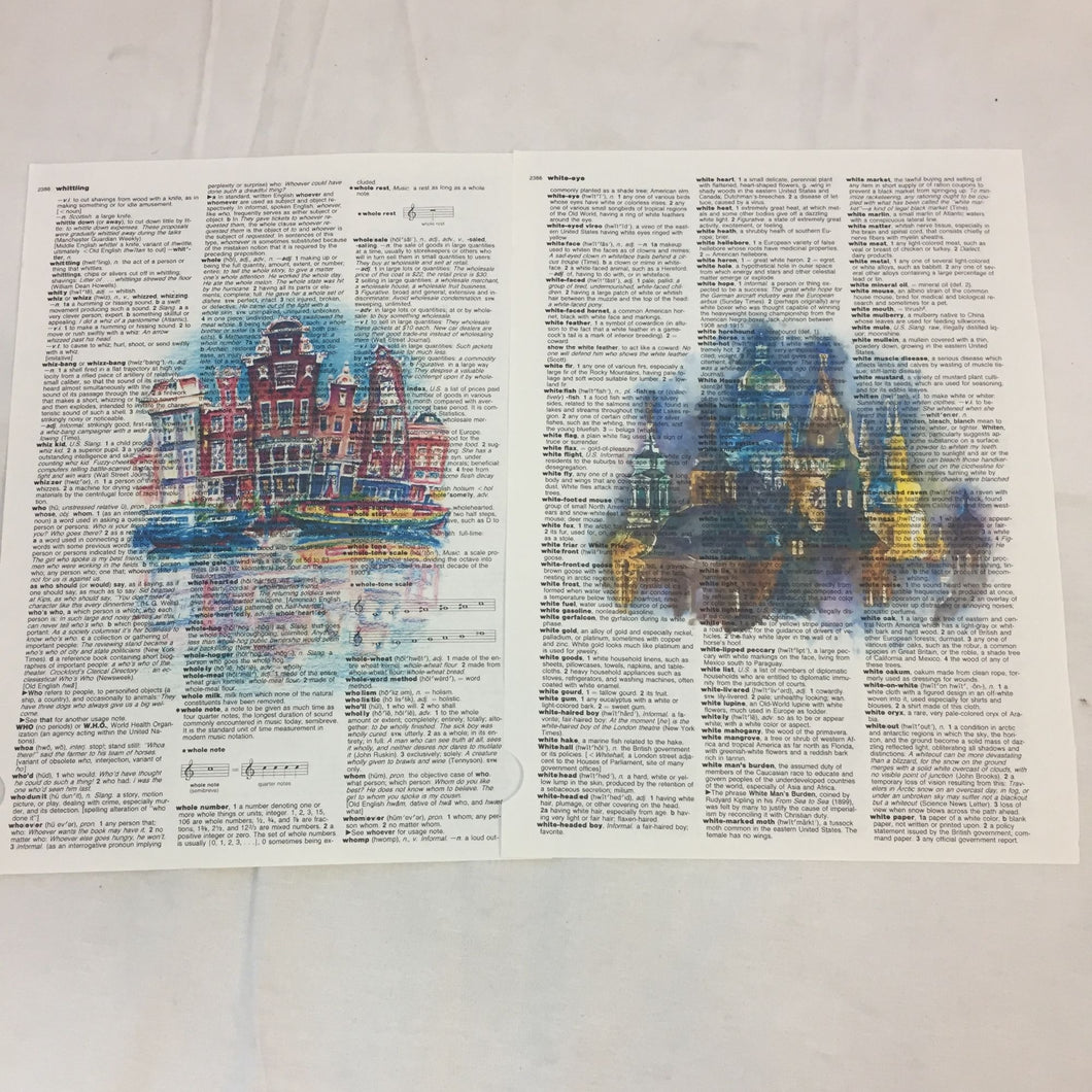 Set of 2 City Theme Dictionary Prints
